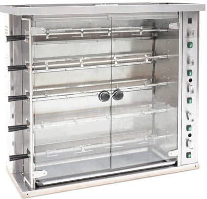 47″ Countertop Natural Gas Rotisserie, 5 Spits, 20 Chicken Capacity, 105,000 BTU