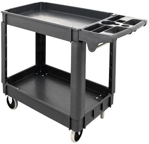 Heavy-Duty Dark Gray Utility Cart with Extended Handle 39.8″ x 17.3″ x 33″