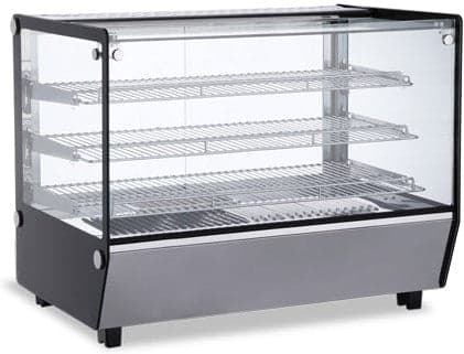 34" Countertop Display Warmer, 3 Shelves, Square-Glass, Full-service, 5.6 cu.ft. (160L) Capacity – 110V, 1650W
