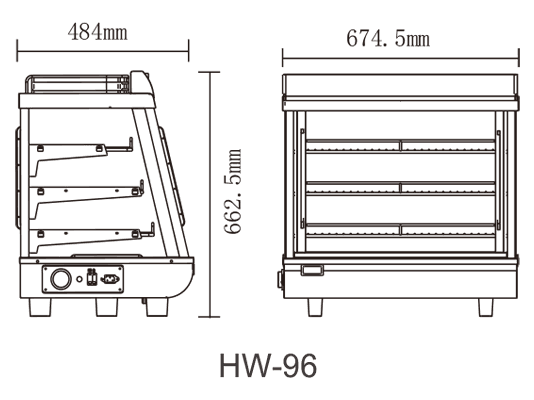 HOTZONE – HW-96 COUNTERTOP HEATED DISPLAY CASE 27″