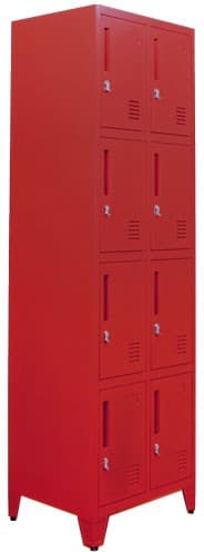 4 Tier, 2 Bank Steel Locker – Red