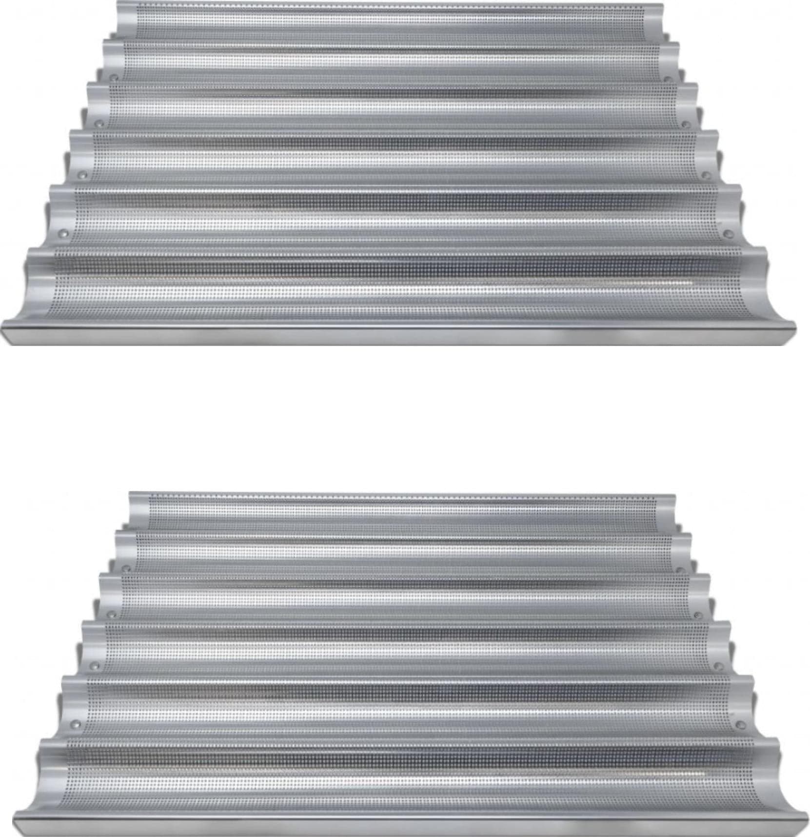 26″ x 18″ Baguette/French Bread Pan, Glazed Aluminum, 6-Loaf 26″ x 2-7/16″ Compartments