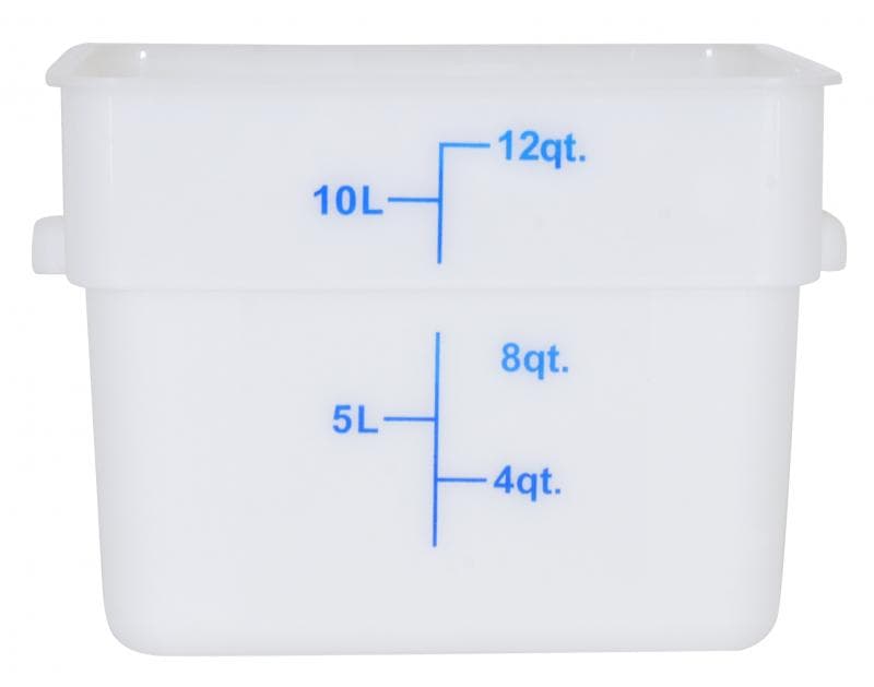 12 qt Polypropylene White Square Food Storage Container