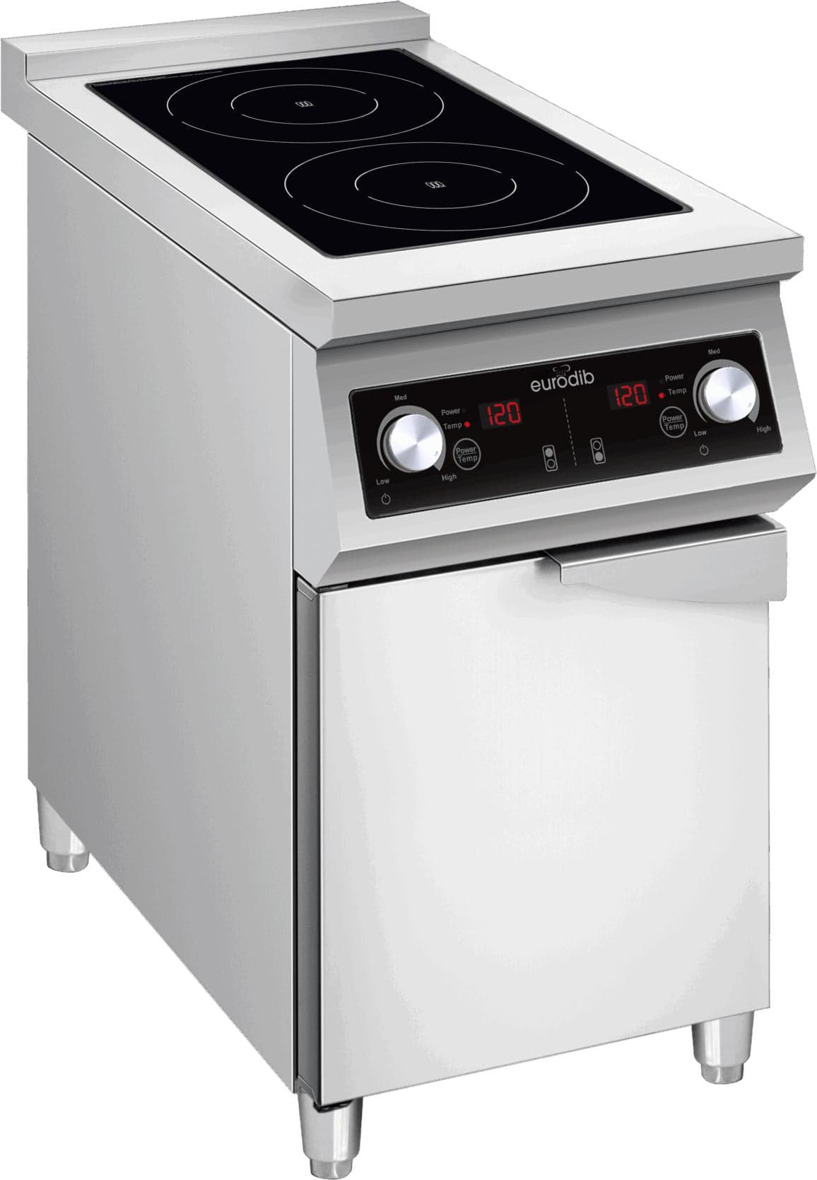 Eurodib – Freestanding 2 Burner Commercial Induction Cooktop w/ Cabinet – FCIHD235D3PH