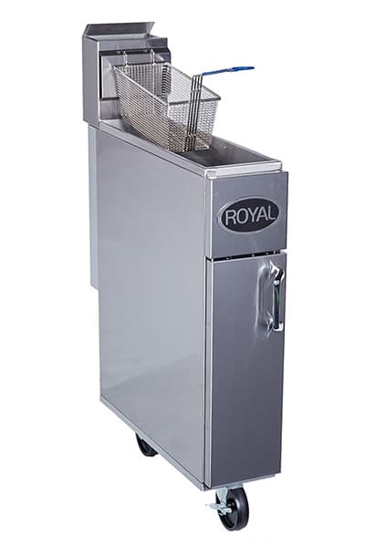 Royal – 25/25 Lb Stainless Steel 2+2 Split Fry Pot (2), Single Basket Deep Fat Fryer – RFT-2525