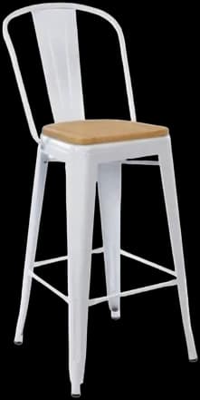 ATS AR-820BS-W Tolix-Style Plus Barstool, White Gloss