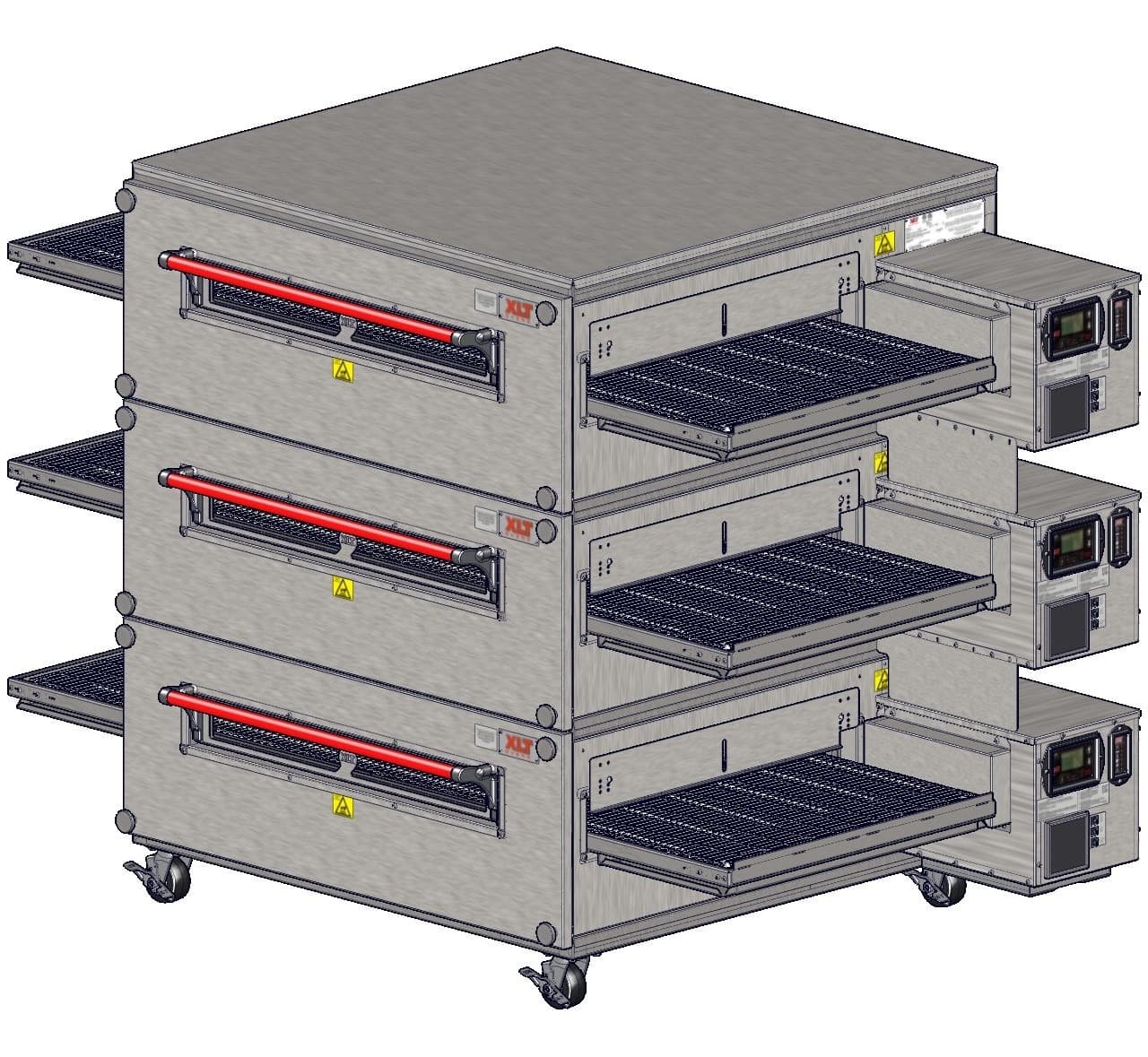 XLT 3240 Triple Stack Natural Gas Conveyor Pizza Oven (32″ belt, 40″ chamber)