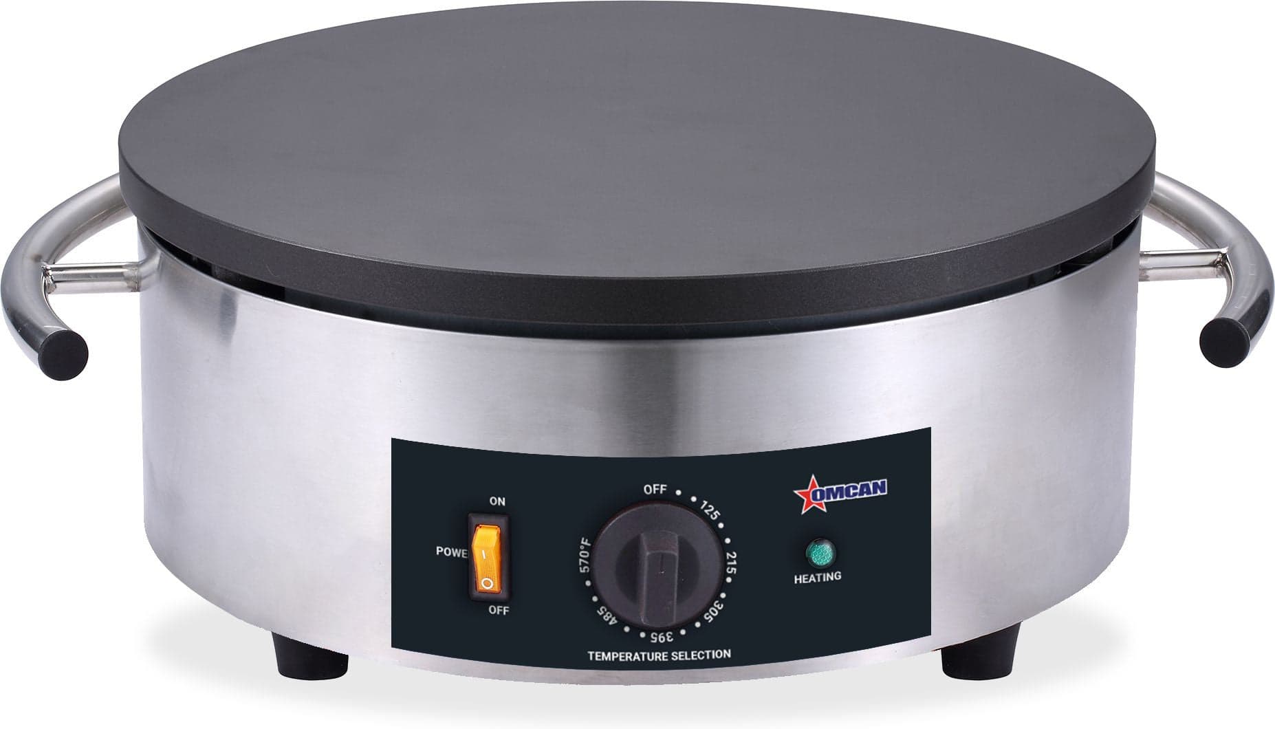 16″ Portable Round Electric Cast Iron Crepe Maker – 120 V, 1750 W