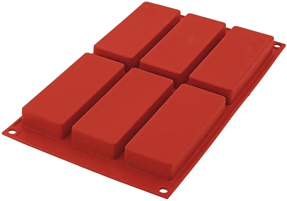 Silikomart – 4.7" x 1.7" x 0.7" Silicone #6 Compartment Slim Baking Mold – SF128