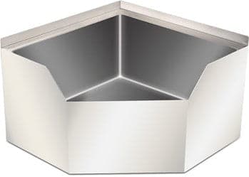 26.5 x 26.5 x16″ Stainless Steel Corner Mop Sink with Drain Basket