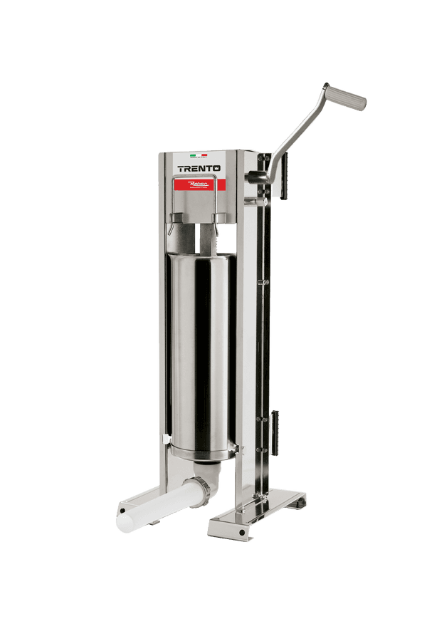 Trento Stainless Steel Manual Sausage Stuffer with 18lb / 8kg Capacity – 2-Speed Vertical and Horizontal Gear Drive
