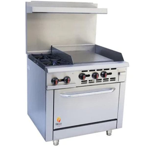 HOTZONE – 24″ 2 BURNER & 12″ GRIDDLE RANGE