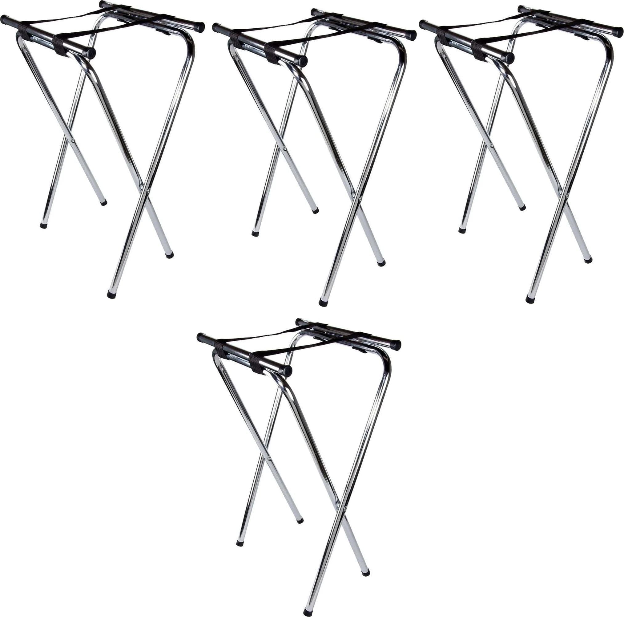 31" Chrome-Plated Double Bar Folding Tray Stand