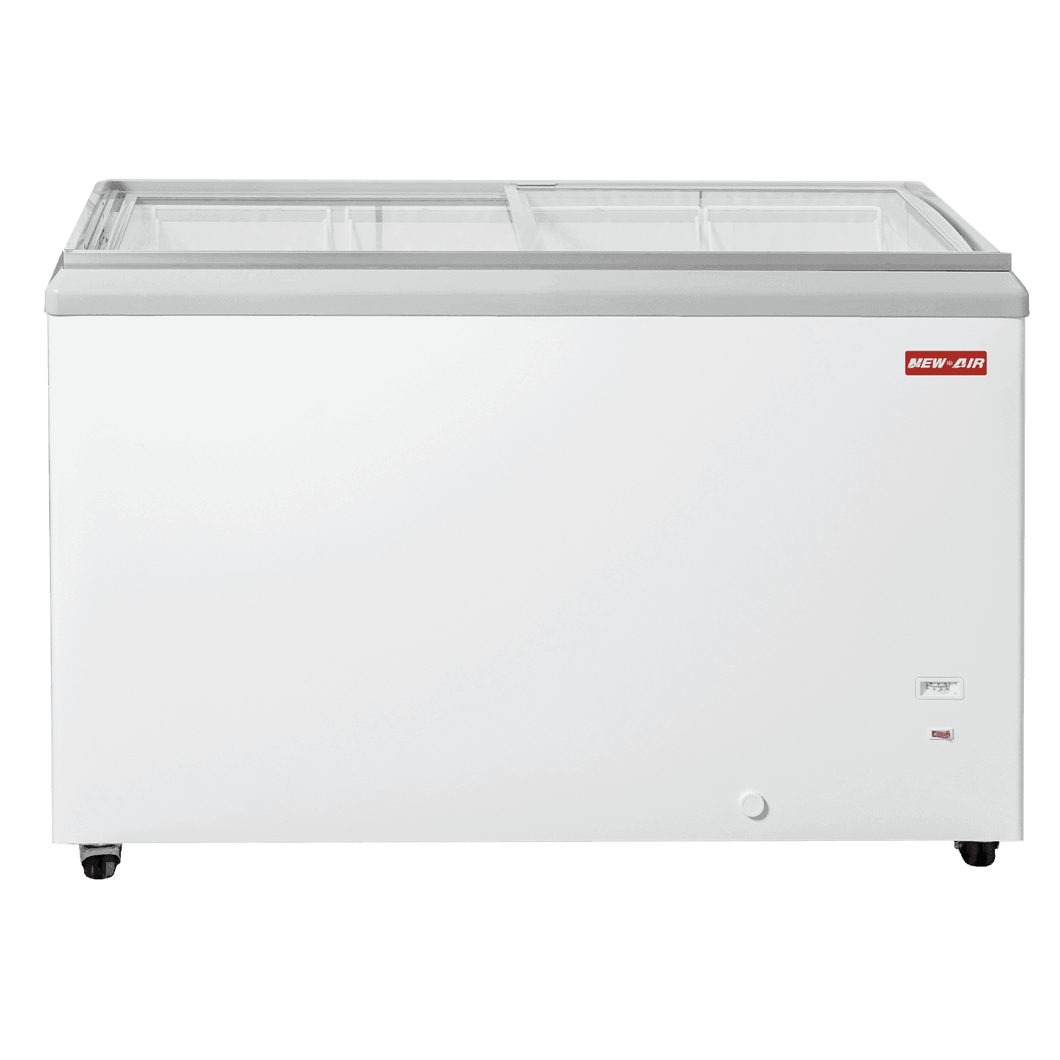 New Air 50″ Ice Cream Freezer with Slide Flat Glass Top 10.9 Cu. Ft. – NIF-50-FG