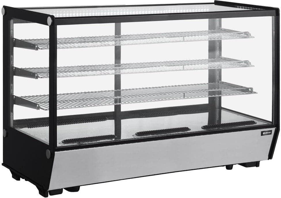 60″ Three (3) Shelf Countertop Square Glass Refrigerated Display, 10 cu.ft. (277 Liters)