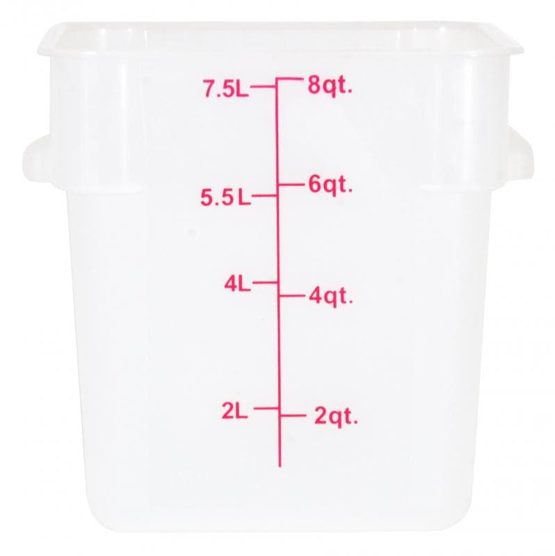 8 qt Polypropylene Translucent Square Food Storage Container