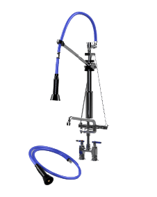 HIMI Products – Instinct Pre-Rinse Faucet Mini Unit with 36″ Hose, V Mount Bracket, Vacuum Breaker, 6′ Extension Hose & 4″ Deck Mount Base Faucet + 12″ Add-On Faucet – IF7005-4DAF