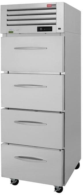 Turbo Air - PRO Series 28.75" Silver Reach-in One-Section Refrigerator with 4 Solid Stainless Steel Drawers - PRO-26R-D4-N (ETA 5-6 Weeks)