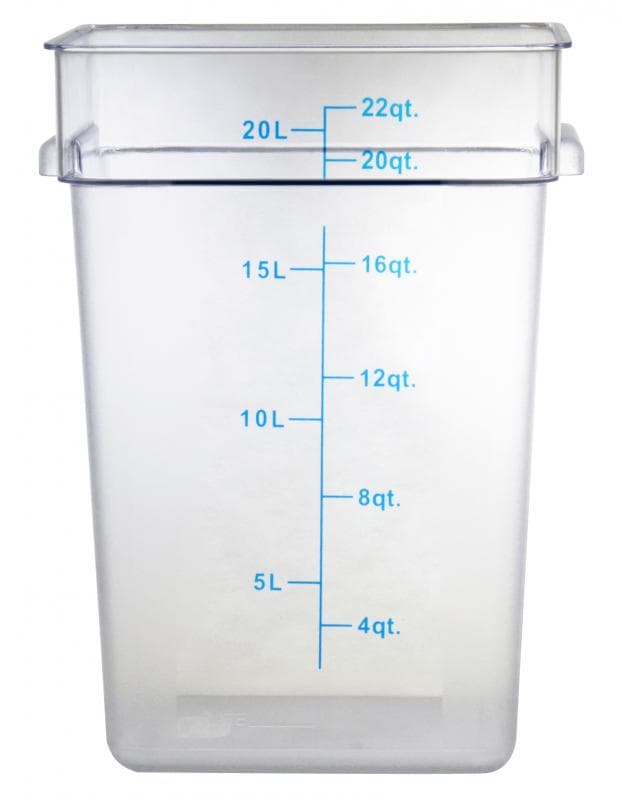 22 qt Polycarbonate Clear Square Food Storage Container