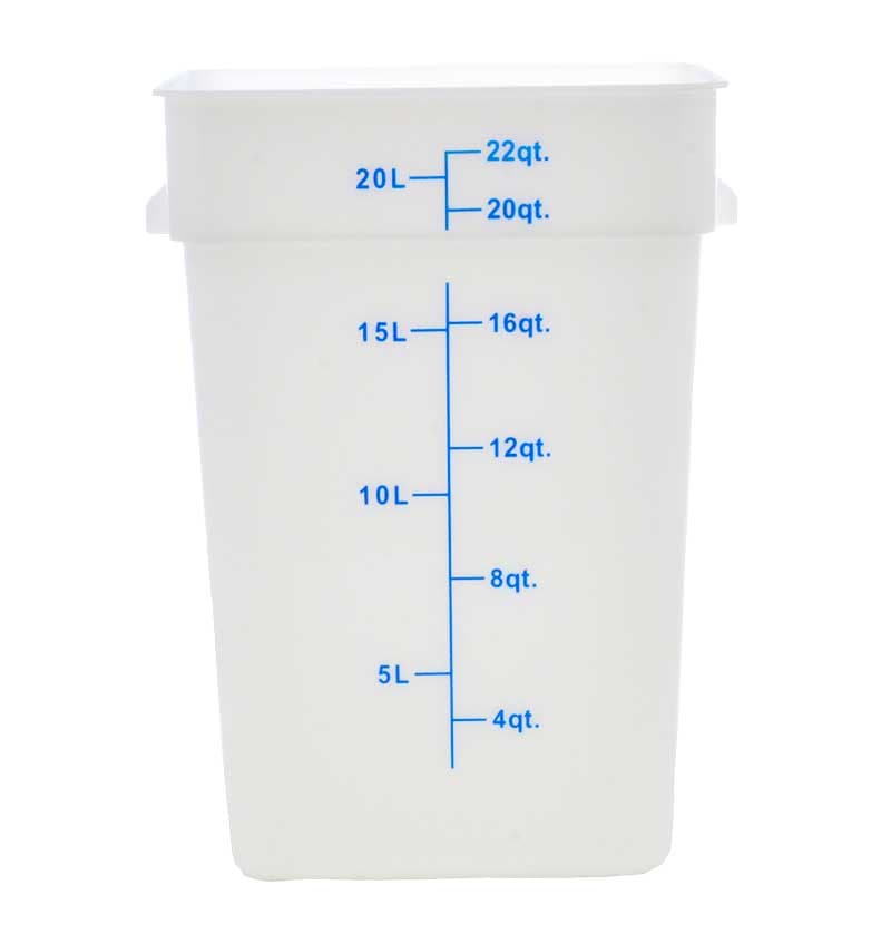 22 qt Polypropylene White Square Food Storage Container