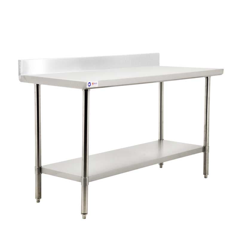 30″ x 36″ All Stainless Steel Work Table with Backsplash