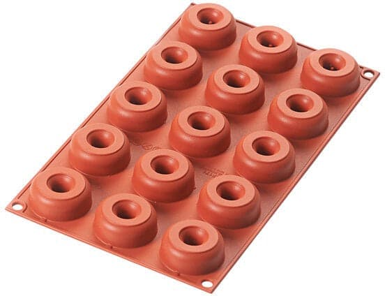 Silikomart – 1.7" x 0.59" x 0.7" Silicone #15 Compartment Mini Donuts Baking Mold – SF171