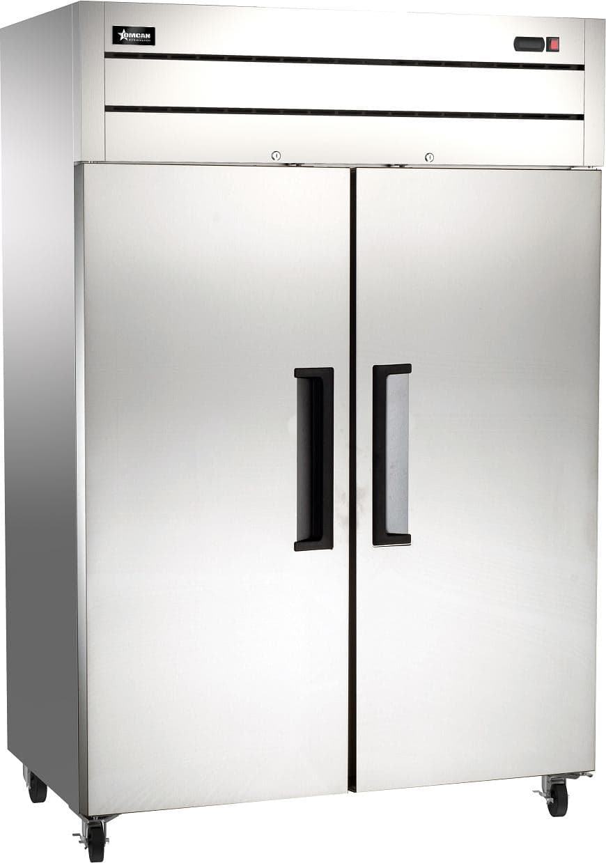 54″ Two (2) Door Top-Mounted Reach-in Freezer, 43.1 cu.ft. (1220 L), Stainless Steel