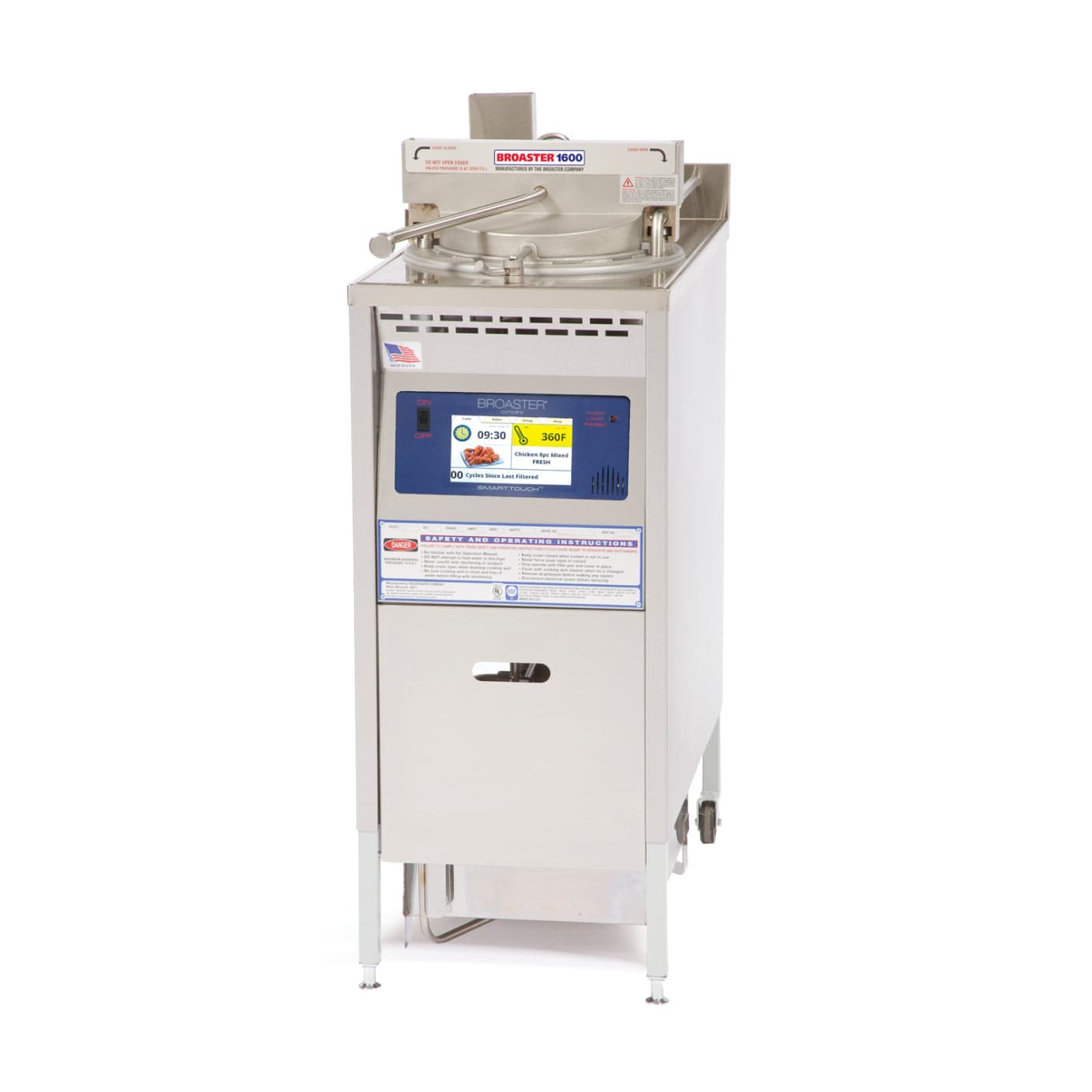 Broaster 1600E ST 21 lb Electric SmartTouch Pressure Deep Fryer – 208 / 240V