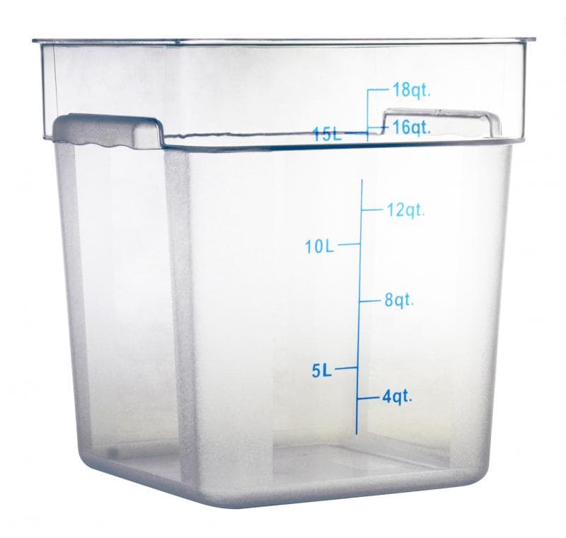 18 qt Polycarbonate Clear Square Food Storage Container