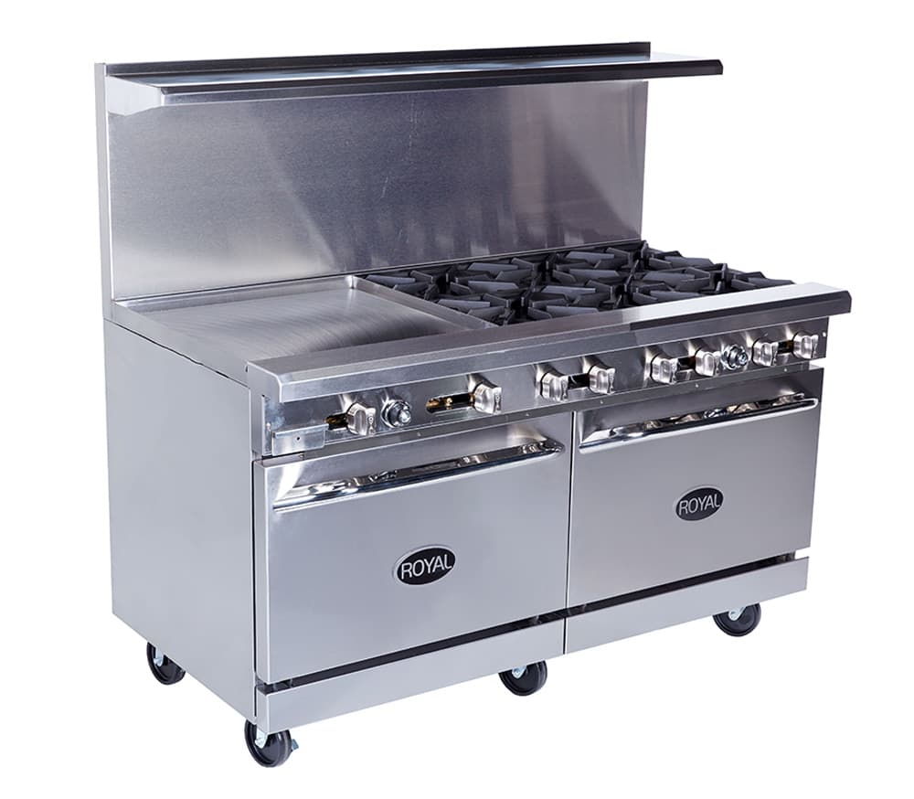 Royal – 60″ Gas Range, 60″ Griddle, 2 Convection Ovens – RR-G60-CC
