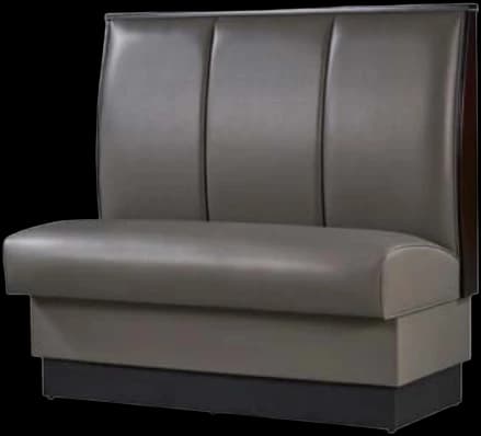 ATS William QuickShip Booth, 3-Channel Back, Single, 42" H x 46" L, Grey