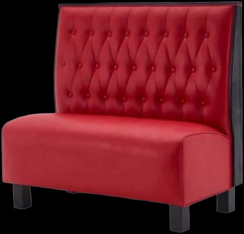 ATS Kevin QuickShip Booth, Button-Tuft Back, Single, 42" H x 46" L, Bright Red