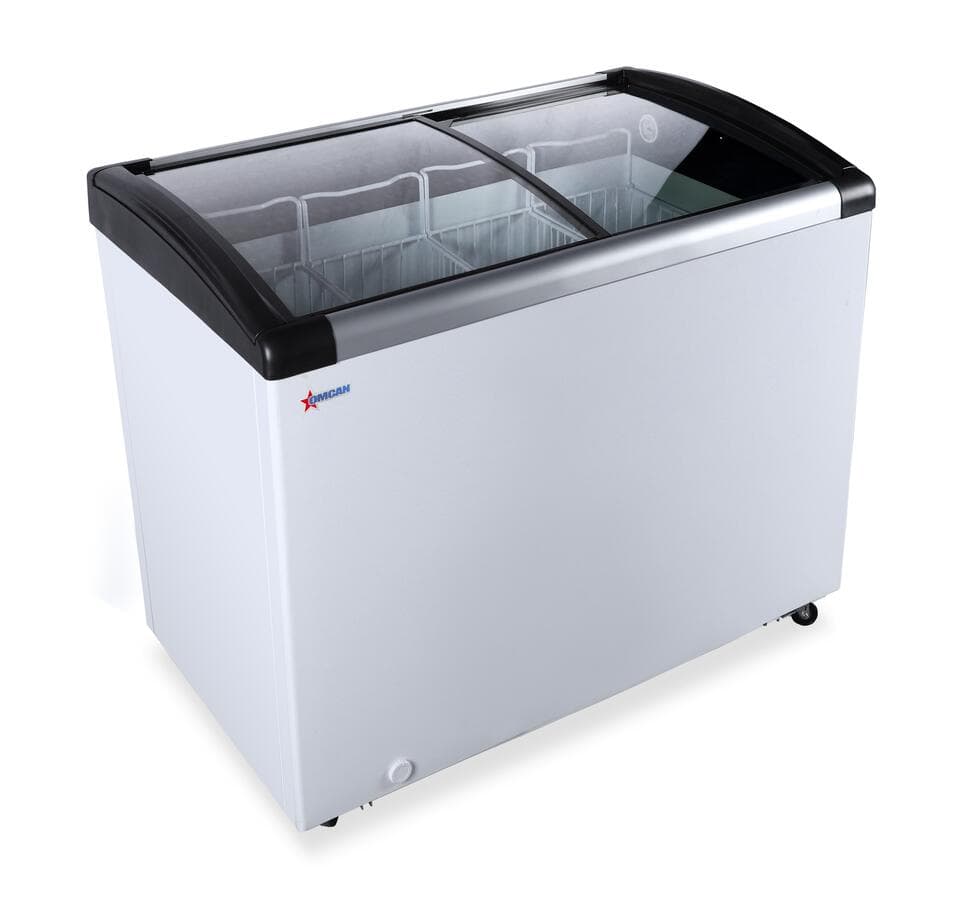 44″ Two (2) Door Ice Cream Display Chest Freezer with Curved Glass Top, 6.7 cu.ft. (190 L)