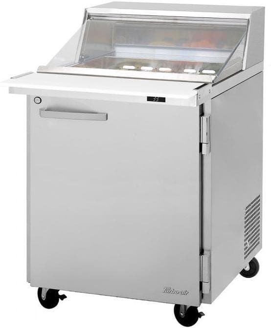 Turbo Air – PRO Series 27.5″ Silver Mega One Section Top Sandwich/Salad Prep Table with Clear Lid – PST-28-12-N-CL (ETA 5-6 Weeks)