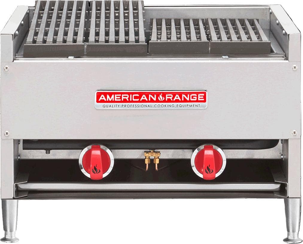 American Range AECB‐24 24″ Natural Gas Countertop Char-Rock Charbroiler – 70,000 BTU