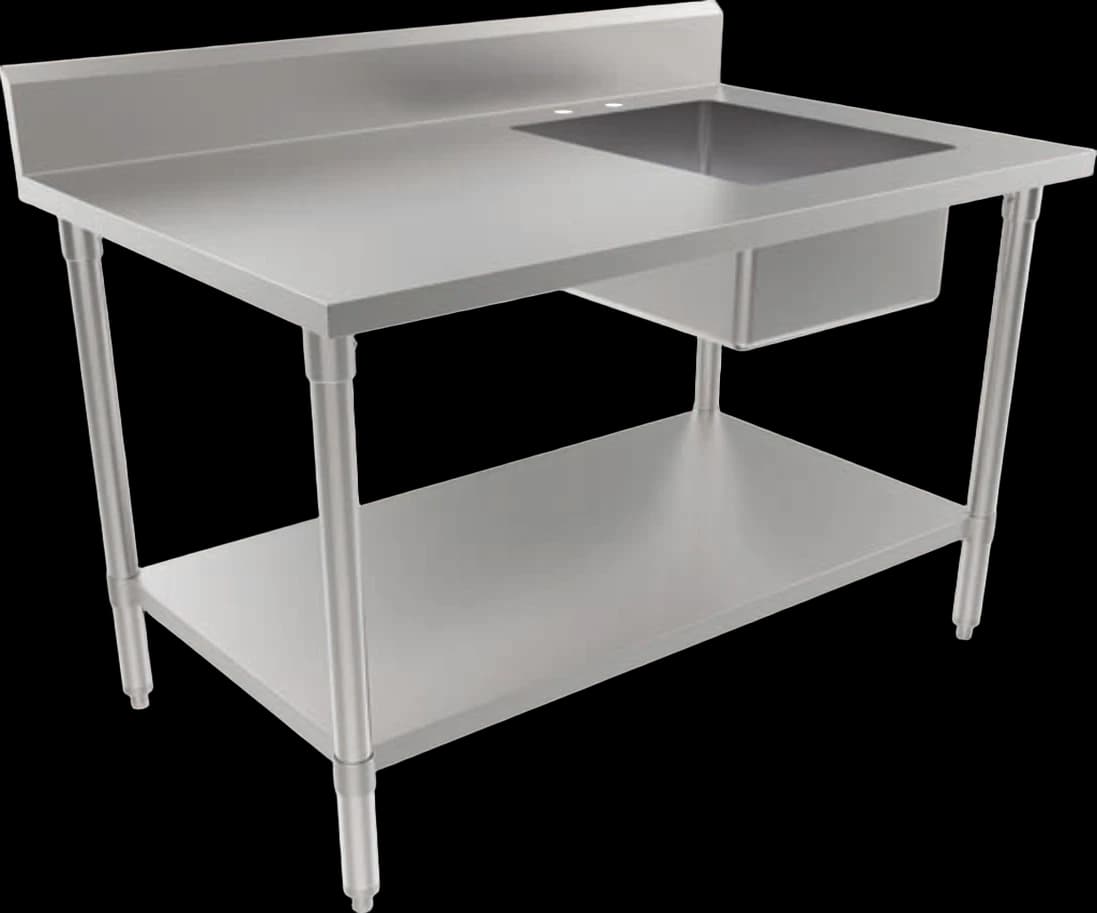 ATS MET Prep Table with Sink, 72" W x 30" D, Left sink bowl