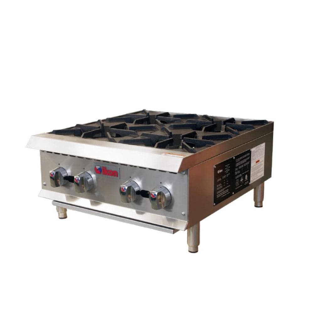 Ikon IHP-4-24 24″ 4-Burner Stainless Steel Countertop Hot Plate with Manual Control – 100,000 BTU