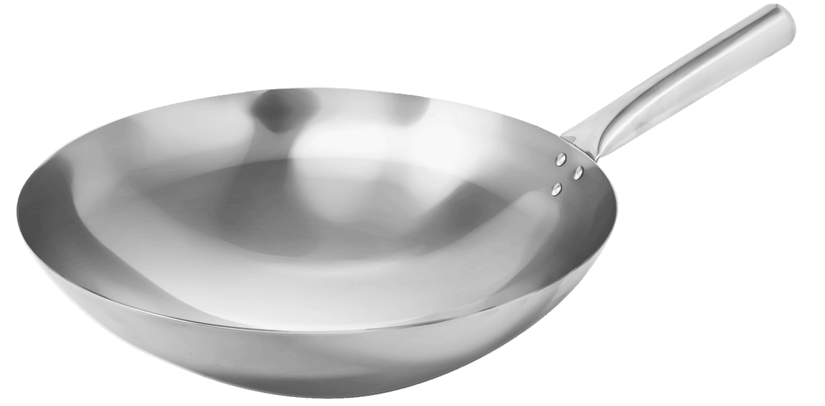14″ Mandarin Wok Stainless Steel, Nailed Joint