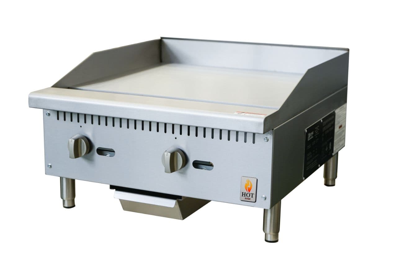 HOTZONE HZ-G24-MR Chrome Plated Countertop Manual Gas Griddle 24"