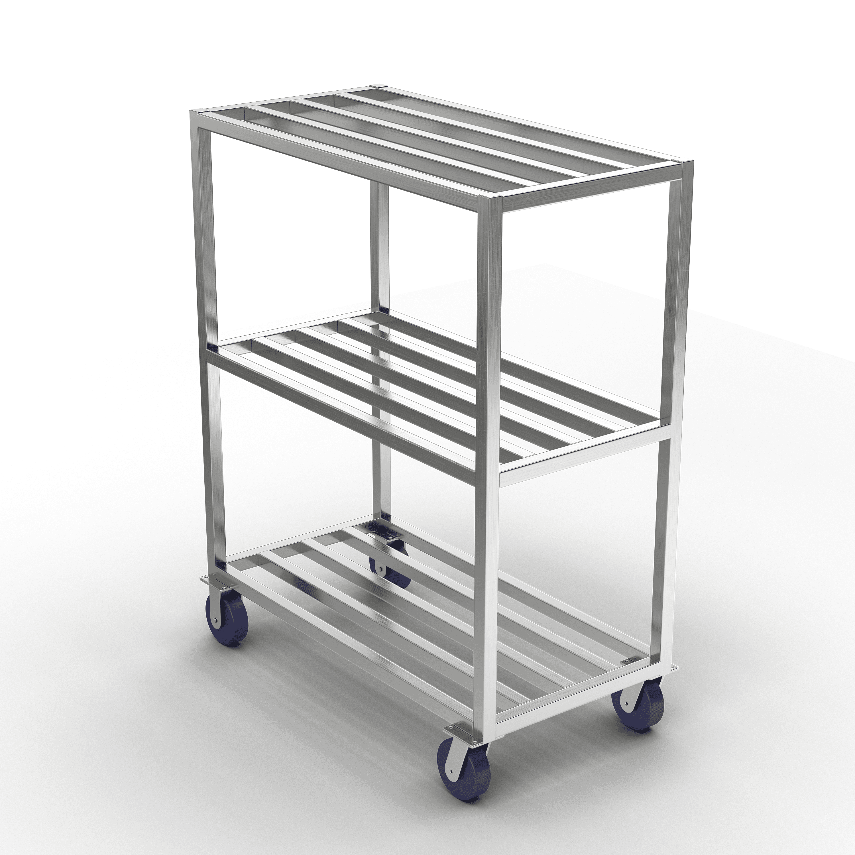 Winholt – 24″ Mobile 2 Shelves With Locking Casters Aluminum Tubular Shelving – ALMCS-60-224LC