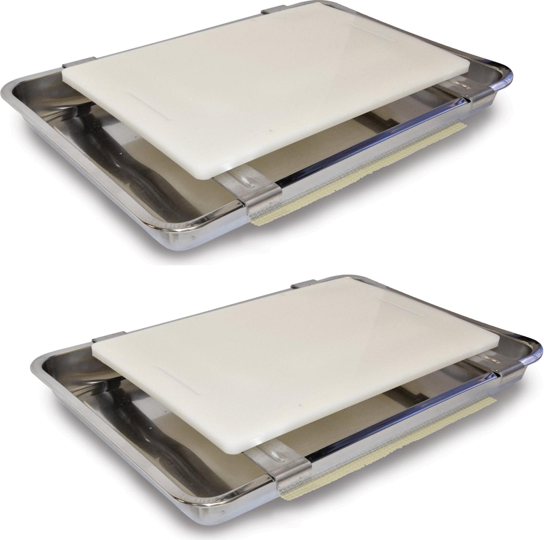 15.4″ x 10.2″ Carving / Filet Cutting Board with Stainless Steel Drip Pan
