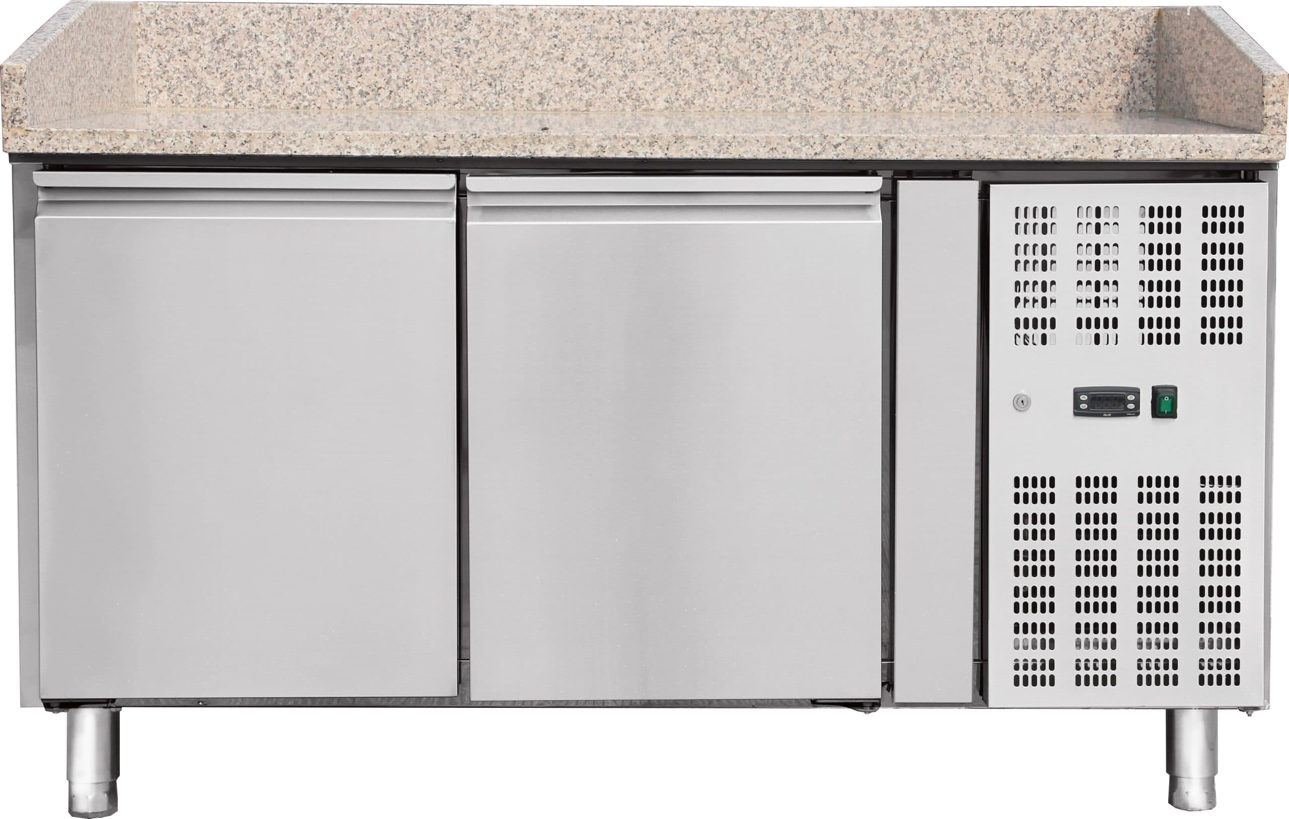 59" Two (2) Doors Granite Top Refrigerated Pizza Prep Table, 13.8 cu.ft. (390 L), Stainless Steel