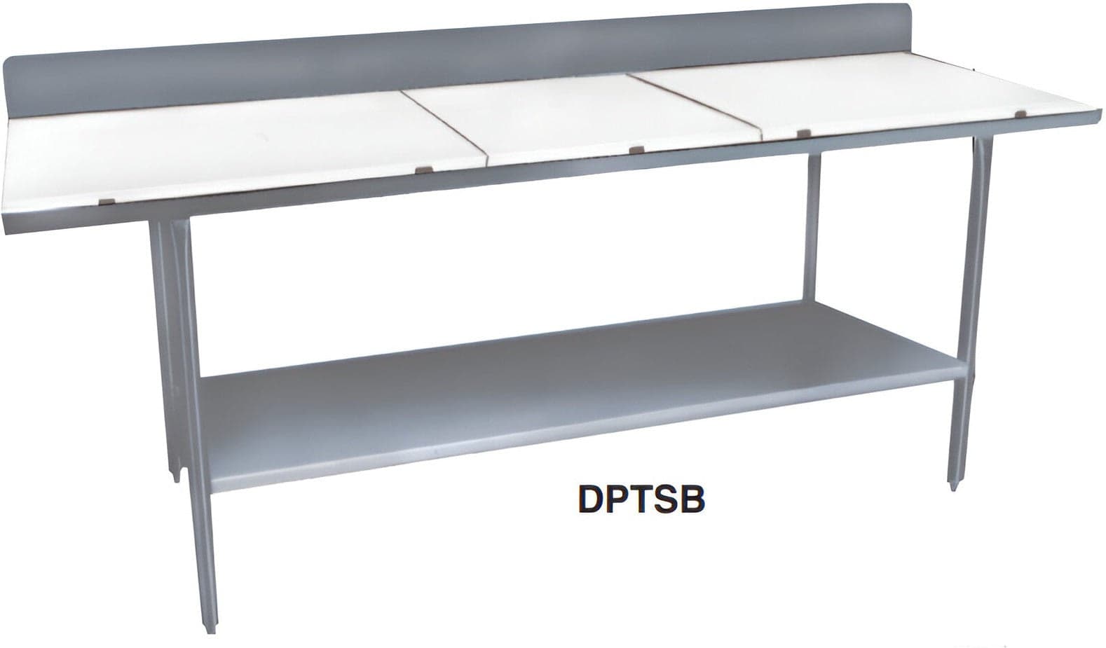 Winholt - 24" x 48" Poly Top Work Table with Undershelf and Backsplash - DPTSB-2448