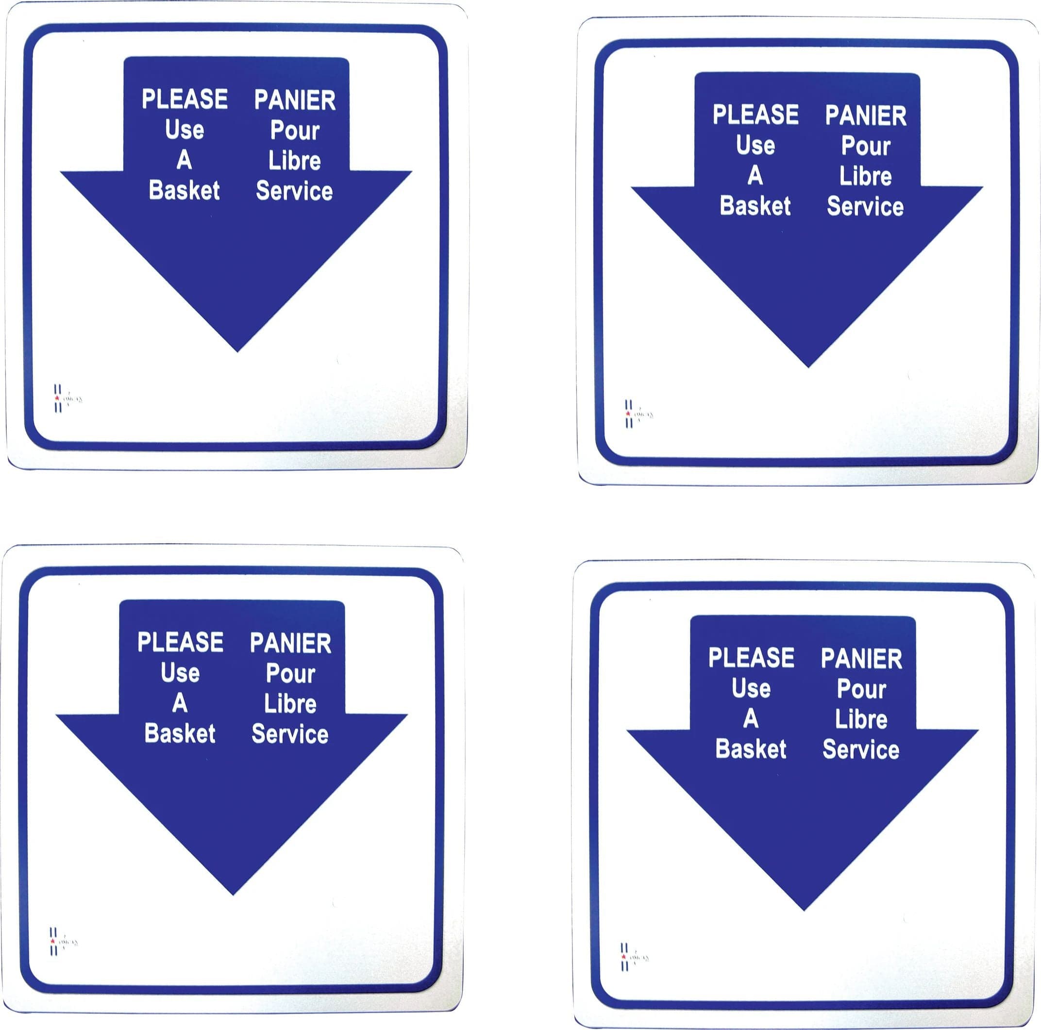 English/French Shopping Basket Sign