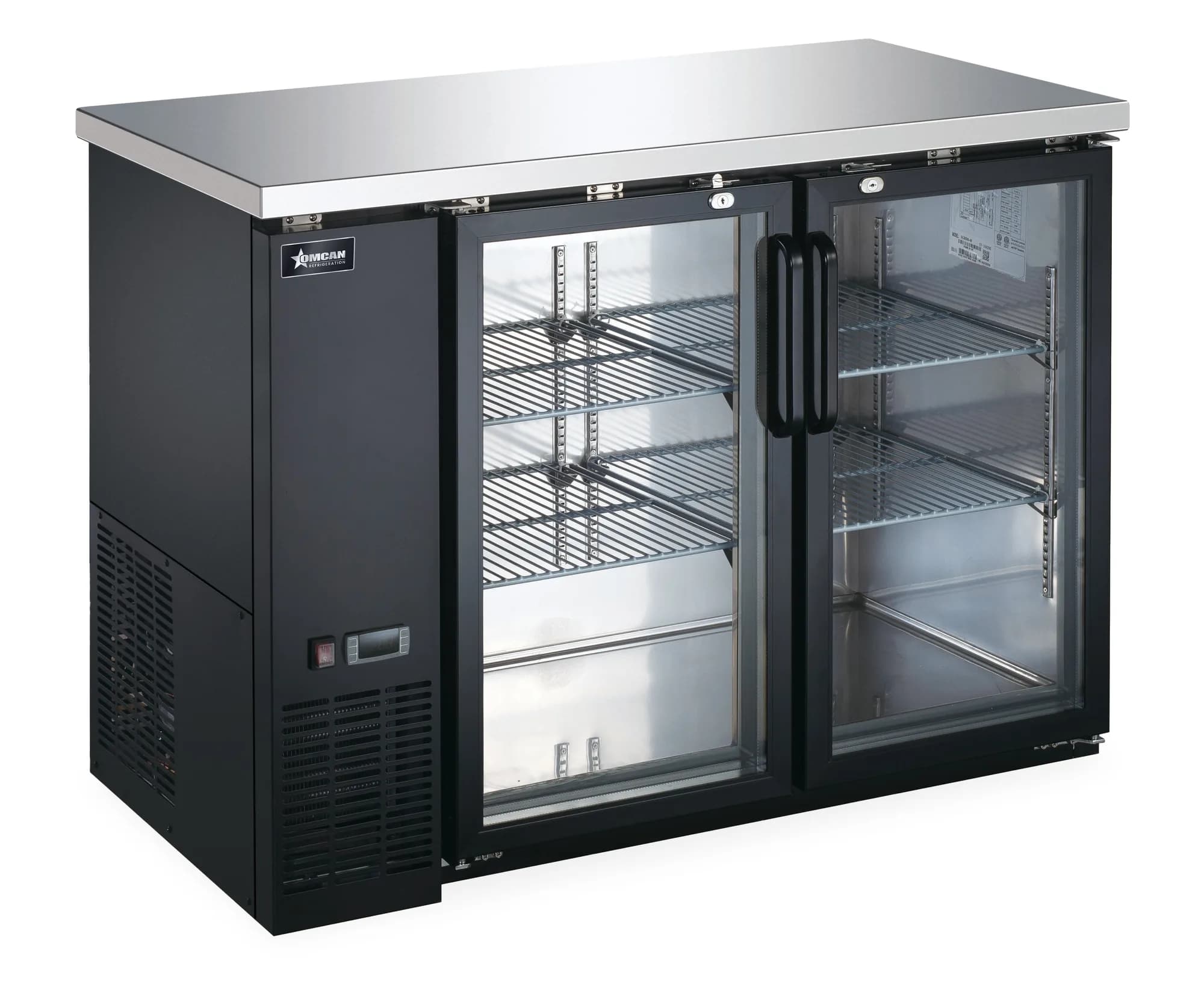 Omcan UBB-24-48G-HC Back Bar Cooler, 2 Door – Castors not included