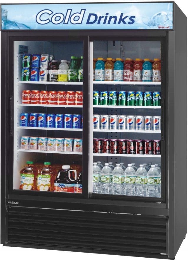 Turbo Air - 55.7" Black Refrigerated Sliding Glass Door Merchandiser - TGM-48RB-N (ETA 5-6 Weeks)