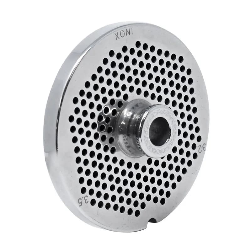 European Style #32 stainless steel plate with hub, 3.5mm (9/64″) – one notch/ round