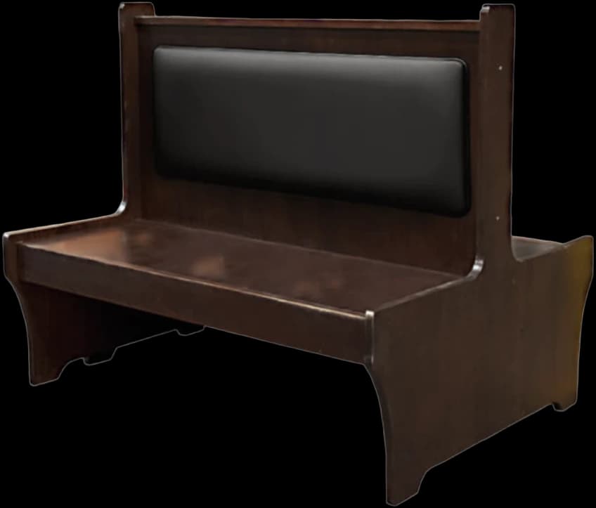 ATS Mission Style Wood Booth, Double, 48" L, Padded Back