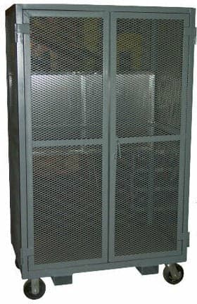 Winholt - 48" Gray Security Cages With Three Shelves, and Two are Adjustable - EC-3-3048-2ADJ
