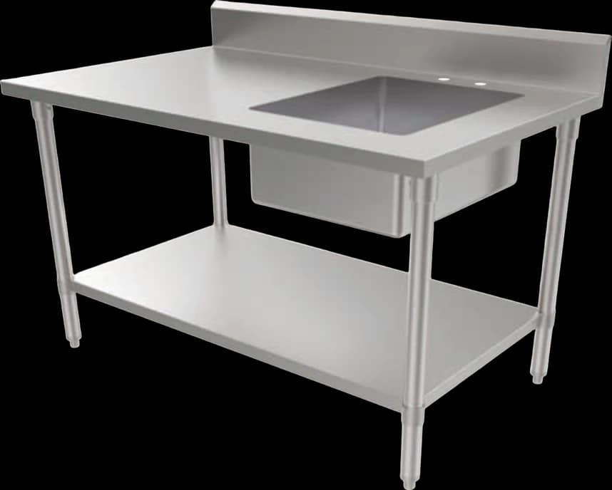 ATS MET Prep Table with Sink, 48" W x 30" D, Right sink bowl
